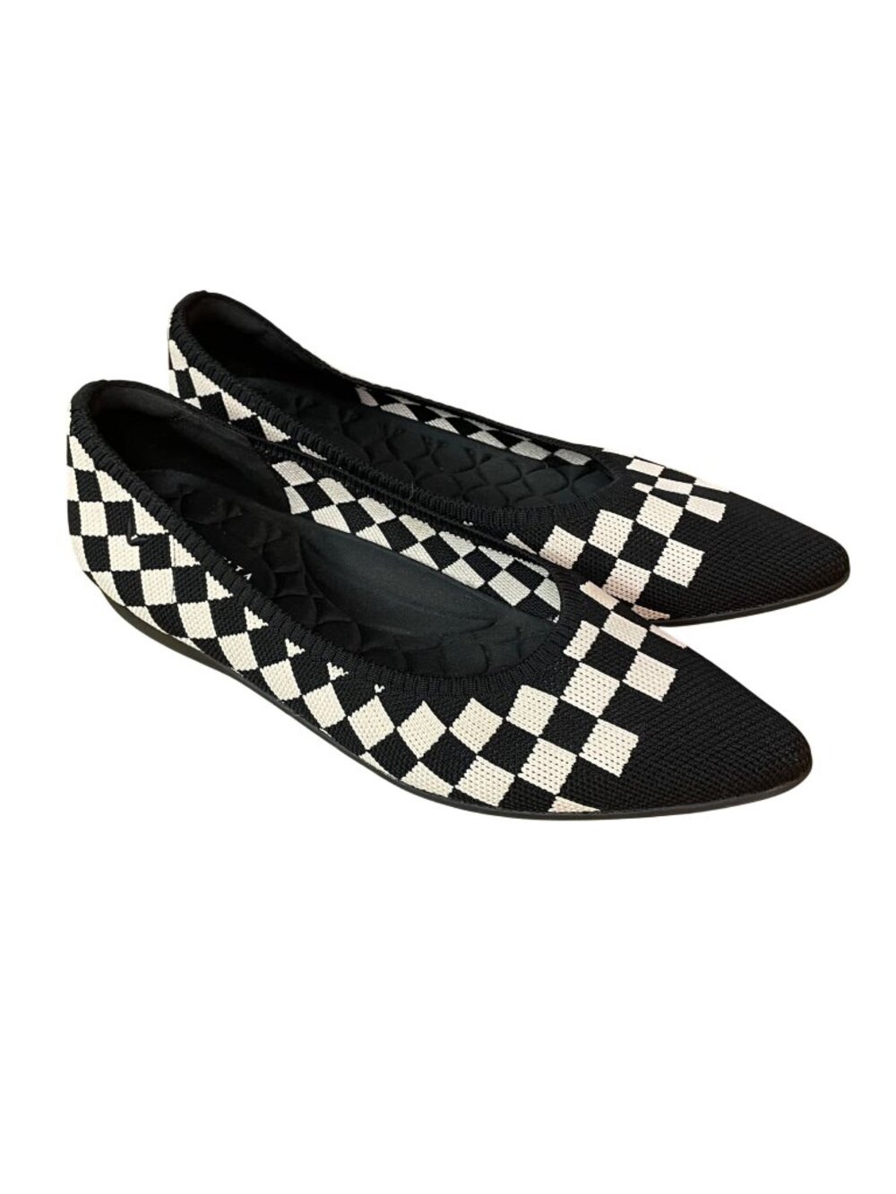 Vivaia Aria 5 Pointed Toe Ballet Flats Checker Sz 41.5 (EU) Comfort